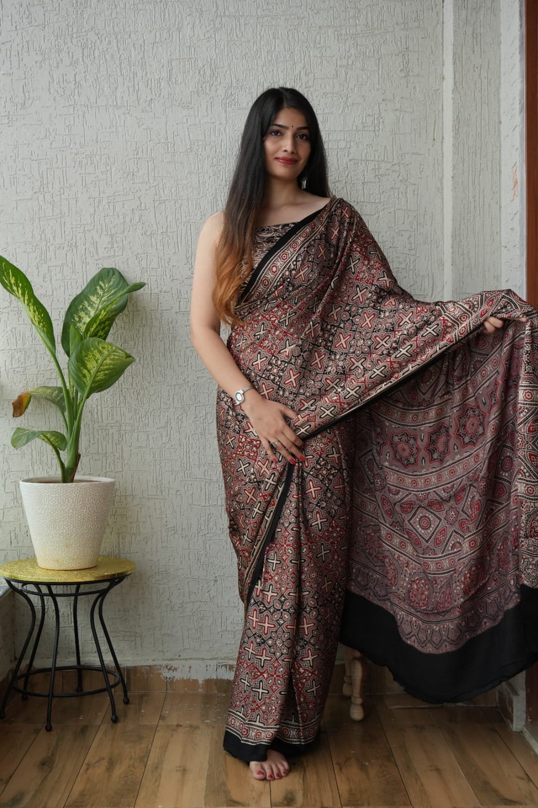 Kutch Ajrakh Modal Sarees