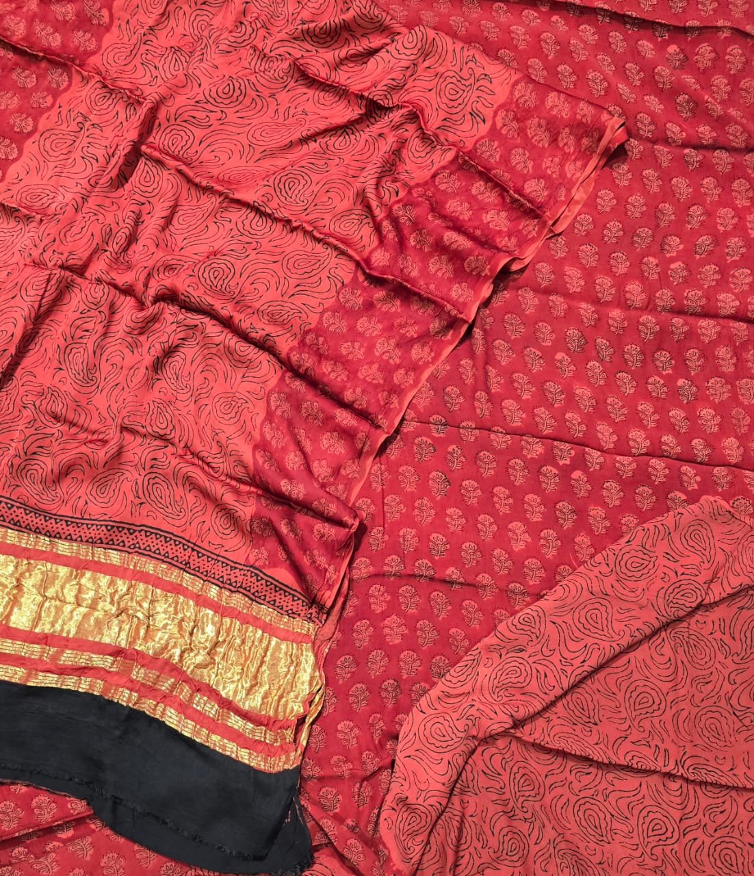 Red Ajrakh Modal Suits